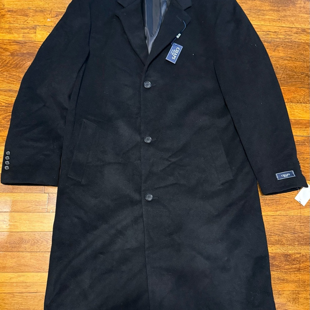 Chaps Men's Black Trench Coat